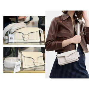 COACH Monochrome Glovetanned White Tabby 20 Shoulder Bag / Crossbody